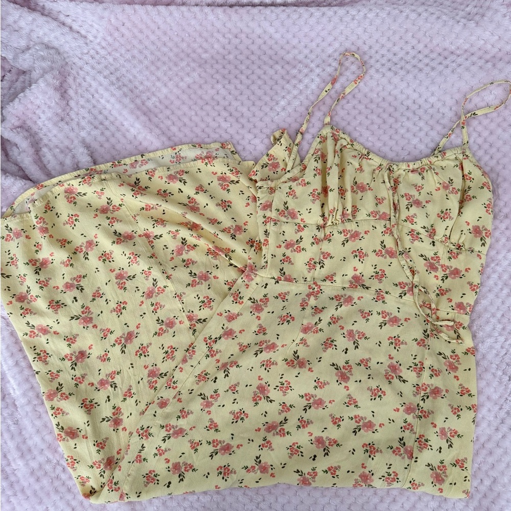 Aeropostale Yellow Floral Midi Dress